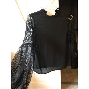Black lace blouse